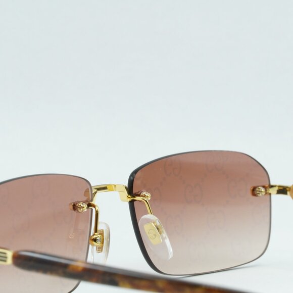🕶️ New Gucci GG1221S 004 Sunglasses - Gold Frame, Red Gradient Lenses - Picture 6 of 13